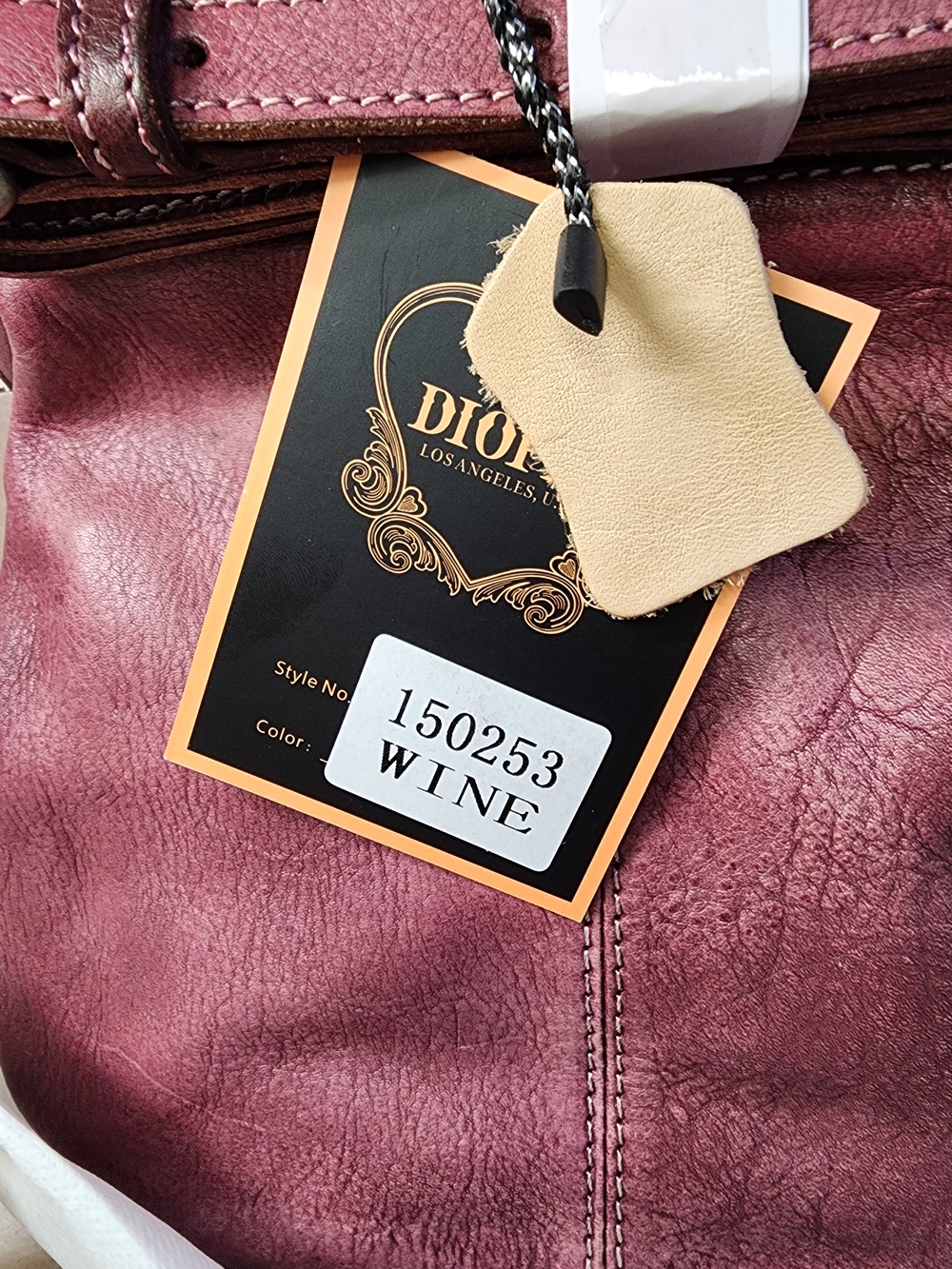 Diophy vintage-style doctor Bag (Style No. 150253). Soft Leather New - Picture 6 of 10